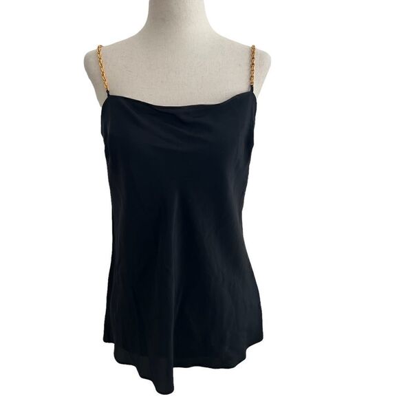 Leona Collection New with Tag Gold Chain and Black Silk Cami Camisole Medium - Picture 1 of 6
